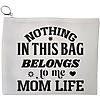 Portfard Cosmetice tip Plic, model Nothing in this bag belongs to me Mom Life, 23x18 cm, Alb, BEKZ® 13 Portfard Cosmetice tip Plic model Nothing in this bag belongs to me Mom Life 23x18 cm Alb BEKZ®