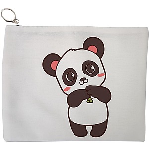 Portfard Cosmetice tip Plic, model Panda Love, 23x18 cm, Alb, BEKZ®