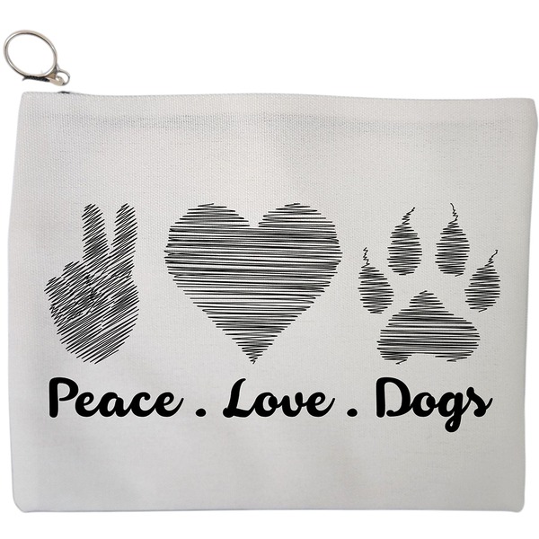 Portfard Cosmetice tip Plic, model Peace Love Dogs, 23x18 cm, Alb, BEKZ® 9 Portfard Cosmetice tip Plic model Peace Love Dogs 23x18 cm Alb BEKZ®