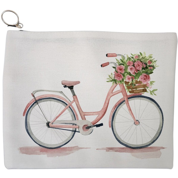 Portfard Cosmetice tip Plic, model Pink Bicycle, 23x18 cm, Alb, BEKZ® 9 Portfard Cosmetice tip Plic model Pink Bicycle 23x18 cm Alb BEKZ®