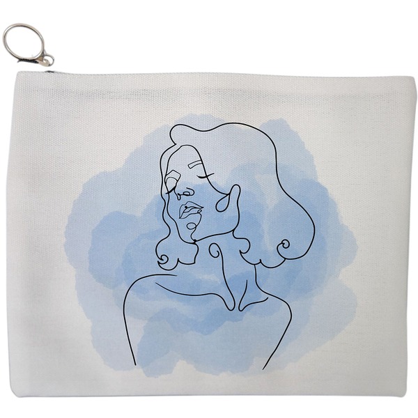 Portfard Cosmetice tip Plic, model Portret Feminin Minimalist, 23x18 cm, Alb, BEKZ® 9 Portfard Cosmetice tip Plic model Portret Feminin Minimalist 23x18 cm Alb BEKZ®
