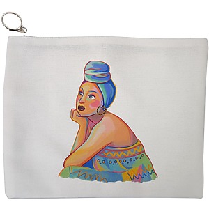 Portfard Cosmetice tip Plic, model Portret Vibrant 2, 23x18 cm, Alb, BEKZ®