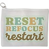 Portfard Cosmetice tip Plic, model RESET REFOCUS RESTART, 23x18 cm, Alb, BEKZ® 13 Portfard Cosmetice tip Plic model RESET REFOCUS RESTART 23x18 cm Alb BEKZ®