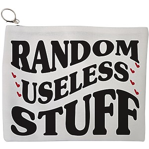 Portfard Cosmetice tip Plic, model Random useless stuff, 23x18 cm, Alb, BEKZ®