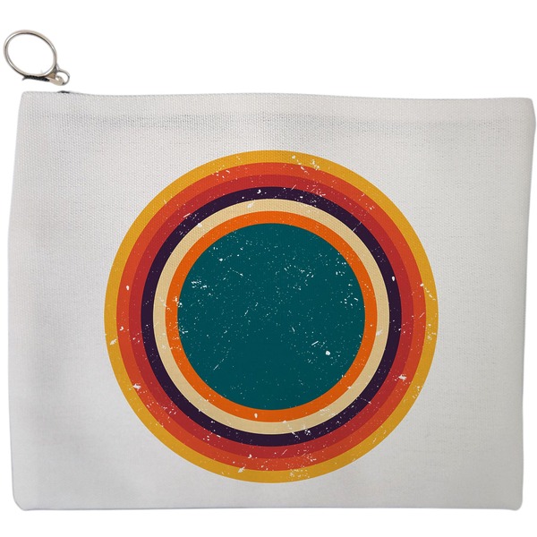 Portfard Cosmetice tip Plic, model Retro Concentric Circles, 23x18 cm, Alb, BEKZ® 9 Portfard Cosmetice tip Plic model Retro Concentric Circles 23x18 cm Alb BEKZ®