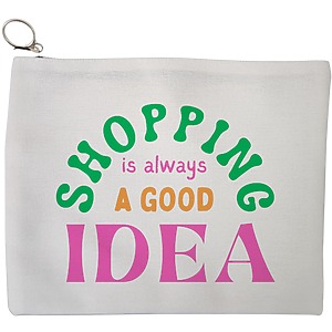 Portfard Cosmetice tip Plic, model Shopping is always a good idea, 23x18 cm, Alb, BEKZ®