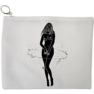 Portfard Cosmetice tip Plic, model Silueta Feminina, 23x18 cm, Alb, BEKZ®