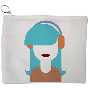 Portfard Cosmetice tip Plic, model The Music Girl, 23x18 cm, Alb, BEKZ®