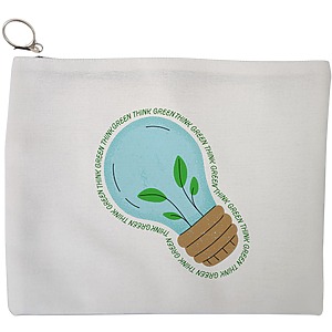 Portfard Cosmetice tip Plic, model Think Green, 23x18 cm, Alb, BEKZ®