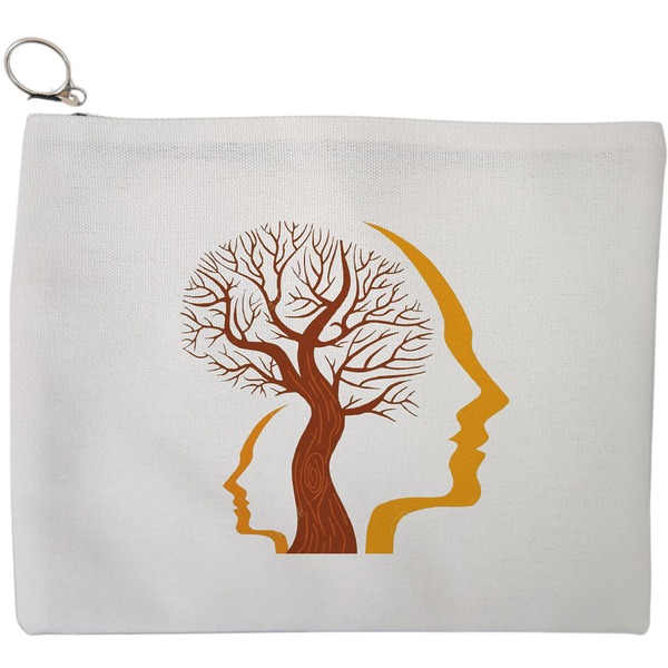 Portfard Cosmetice tip Plic, model Tree and Faces, 23x18 cm, Alb, BEKZ® 9 Portfard Cosmetice tip Plic model Tree and Faces 23x18 cm Alb BEKZ®