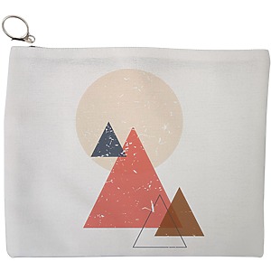 Portfard Cosmetice tip Plic, model Triangles, 23x18 cm, Alb, BEKZ®