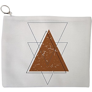 Portfard Cosmetice tip Plic, model Triangles art, 23x18 cm, Alb, BEKZ®