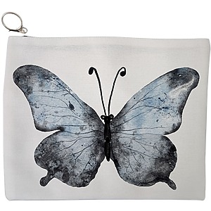 Portfard Cosmetice tip Plic, model Watercolor Butterfly 2, 23x18 cm, Alb, BEKZ®