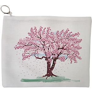 Portfard Cosmetice tip Plic, model Watercolor Tree, 23x18 cm, Alb, BEKZ®
