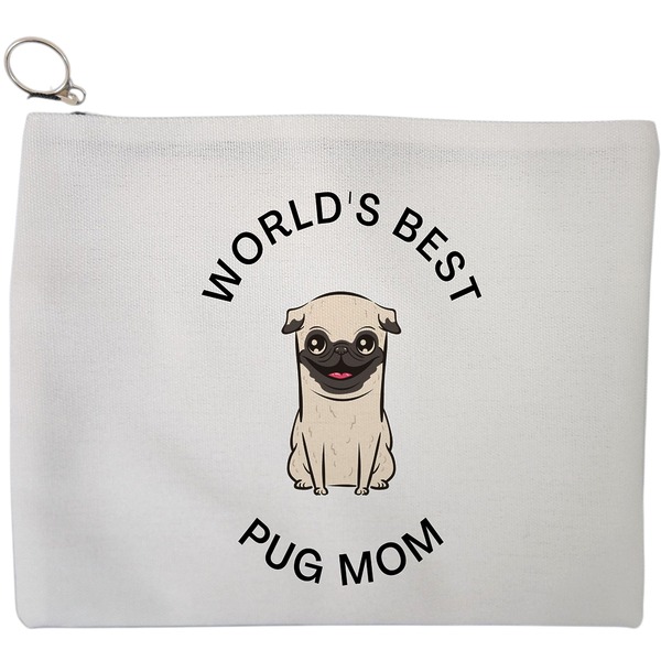 Portfard Cosmetice tip Plic, model World’s best pug mom, 23x18 cm, Alb, BEKZ® 9 Portfard Cosmetice tip Plic model Worlds best pug mom 23x18 cm Alb BEKZ®