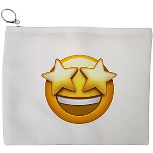 Portfard Cosmetice tip Plic, model Wow Emoji, 23x18 cm, Alb, BEKZ®